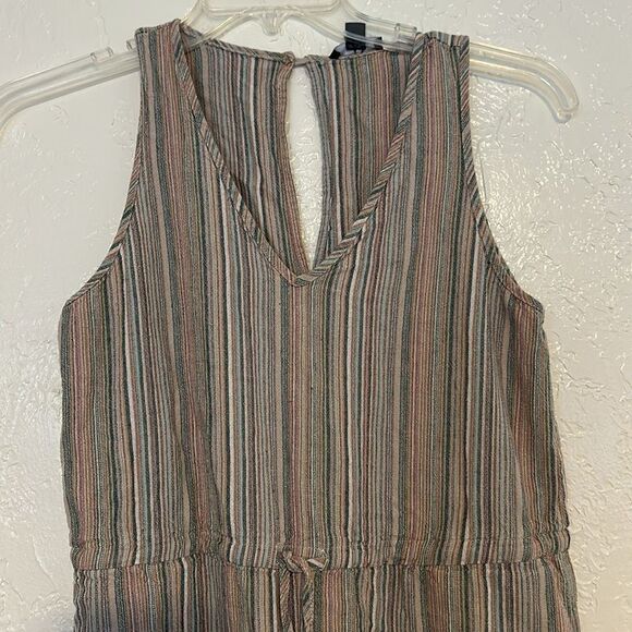 ANTHROPOLOGIE DREW  Linen Blend Striped Jumpsuit Romper MEDIUM SMALL - Picture 4 of 13